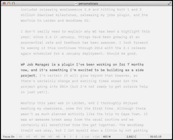 iA Writer focus mode