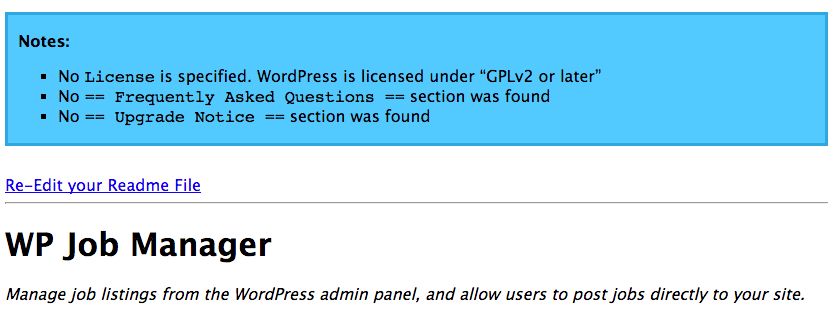 Readme validator result